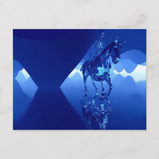 skeleton on a horse postcard