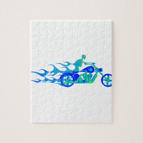 Skeleton on a Motorcycle Jigsaw Puzzle