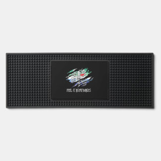 Skeleton on Gay Flag Colors Background Bar Mat
