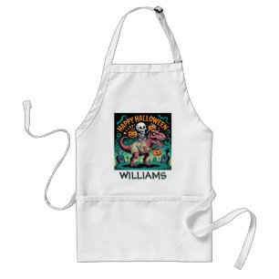 Skeleton on Mummy T-Rex – Spooky Dino Rider Adult Apron