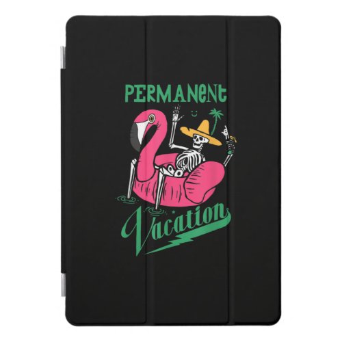 Skeleton On Pool Flamingo Permanent Vacation iPad Pro Cover