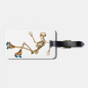 Skeleton on Roller Skates Luggage Tag
