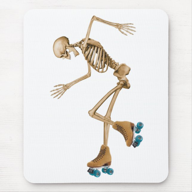 Skeleton on Roller Skates Mouse Pad (Front)