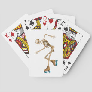 Skeleton on Roller Skates Poker Cards