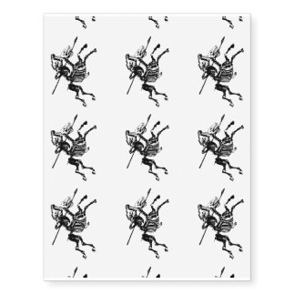 Skeleton on Skeleton Horse Temporary Tattoos