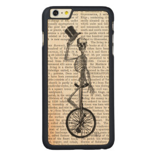 Skeleton on Unicycle Carved Maple iPhone 6 Plus Slim Case