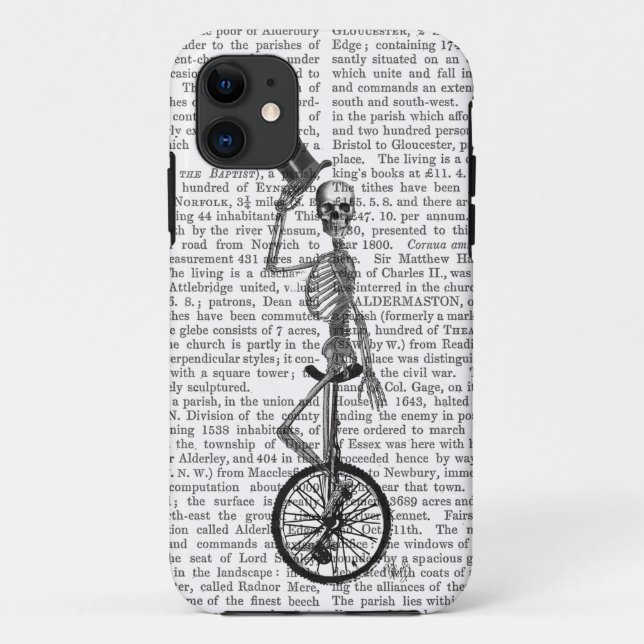 Skeleton on Unicycle Case-Mate iPhone Case (Back)