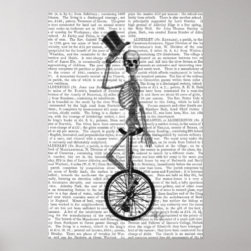 Skeleton on Unicycle Poster