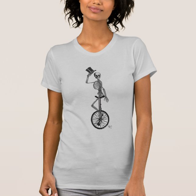 Skeleton on Unicycle T-Shirt (Front)