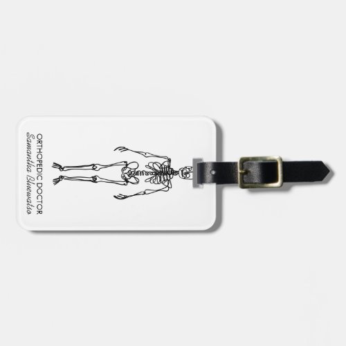 Skeleton orthopedic doctor sculpting bone modern luggage tag