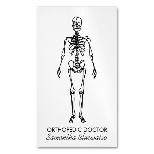Skeleton orthopedic doctor sculpting bone simple business card magnet