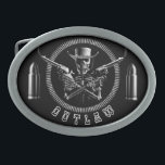 Skeleton Outlaw Belt Buckles<br><div class="desc">'I'll give you my gun when you take it from my cold, dead hands!' And even then, the bullets are gonna fly when you try to take them from this gun totin' skeleton cowboy. Coming for you, straight from the Badlands of Hell.</div>
