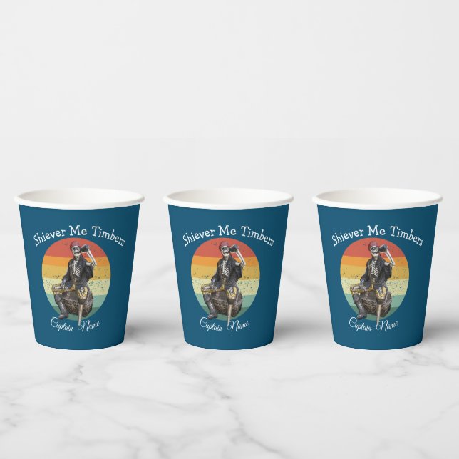 Skeleton Party Pirates Paper Cups (Multi)