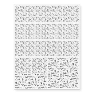 Skeleton pattern temporary tattoos