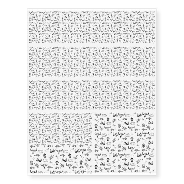 Skeleton pattern temporary tattoos (Front)