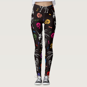 Skeleton Pegasus: colorful skulls pattern. Leggings