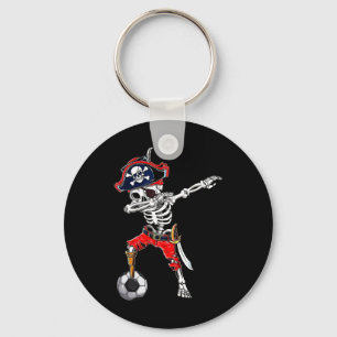 Skeleton Pirate & Soccer Ball Halloween Costum Keychain