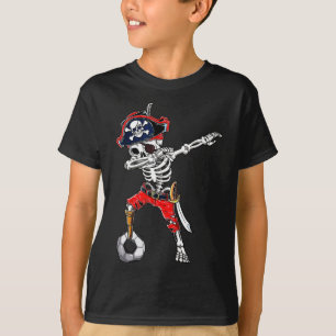 Skeleton Pirate & Soccer Ball Halloween Costum T-Shirt