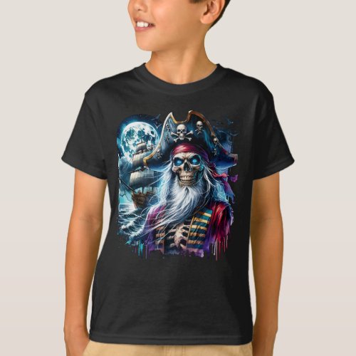 Skeleton Pirate Captain T_Shirt