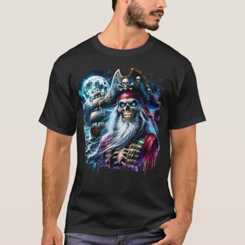 Skeleton Pirate Captain T_Shirt