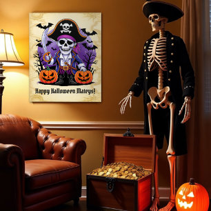 Skeleton Pirate Happy Halloween Mateys Acrylic Print
