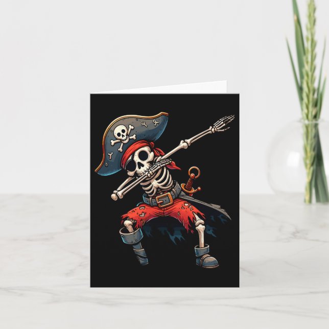 Skeleton Pirate Kids  Card (Front)