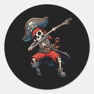 Skeleton Pirate Kids Classic Round Sticker