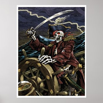 Skeleton Pirate Poster by timfoleyillo at Zazzle