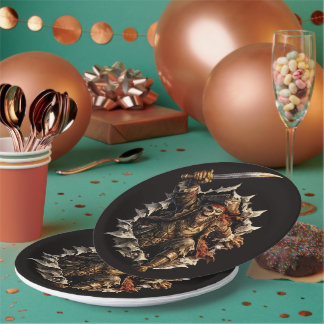 Skeleton Pirates Exploding From Portal Paper Plates
