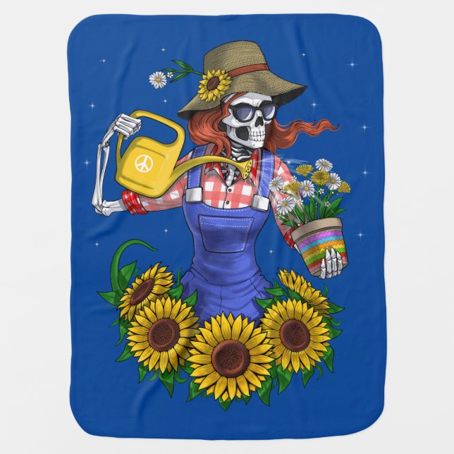 Skeleton Plants Gardener Baby Blanket (Front)