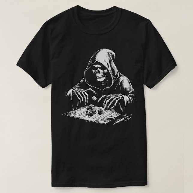skeleton playing dice T-Shirt (Design Front)