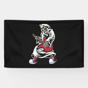 skeleton playing guitar electric Acoustic Banner