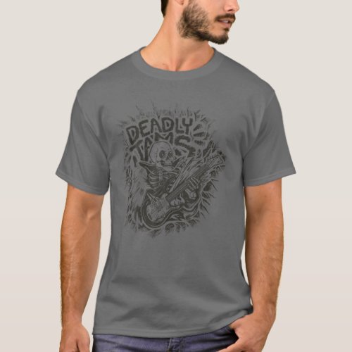Skeleton Playing Guitar Electric Acoustic Classica T_Shirt