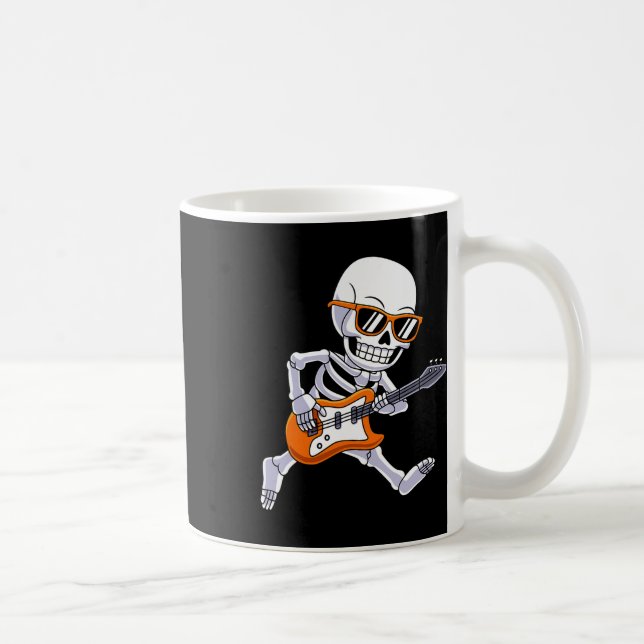 Skeleton Playing Guitar Rock And Roll Boys Kids  Coffee Mug (Right)