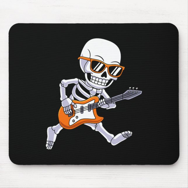 Skeleton Playing Guitar Rock And Roll Boys Kids  Mouse Pad (Front)