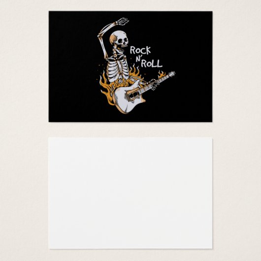 Skeleton playing guitar with fire (Front & Back)
