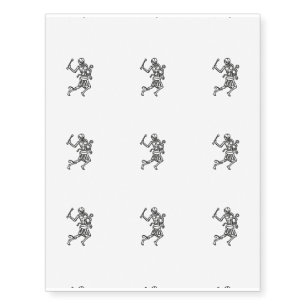 Skeleton Playing Music Temporary Tattoos