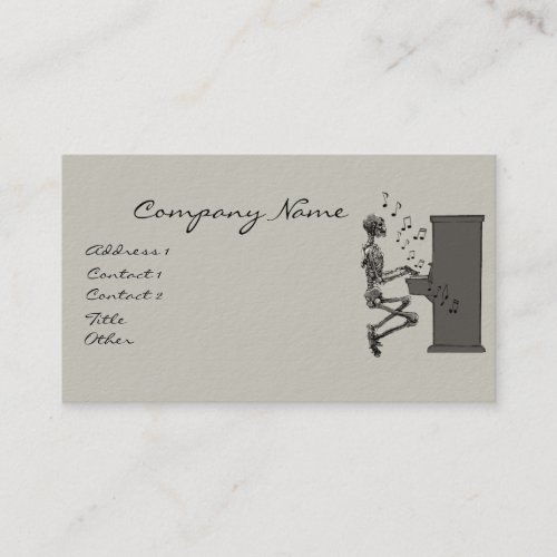 Skeleton Playing Piano Music Funny Business Card