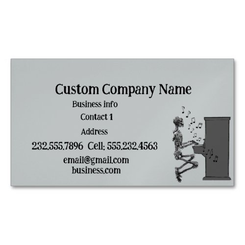 Skeleton Playing Piano Music Funny Business Card