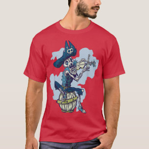 Skeleton Playing Violin Pirate Musical Instrument  T-Shirt