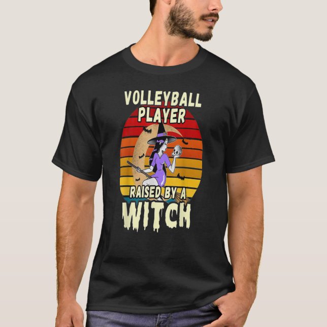 Skeleton Playing Volleyball Retro Halloween 2021 S T-Shirt (Front)