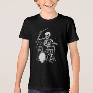 skeleton plays the drums Tri-Blend shirt