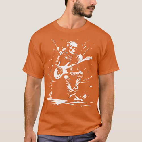 skeleton plays the guitar 2 T_Shirt