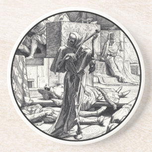 Skeleton Plays the Music of Death Drink Coaster