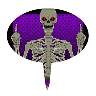 Skeleton Poker Flip Cake Topper