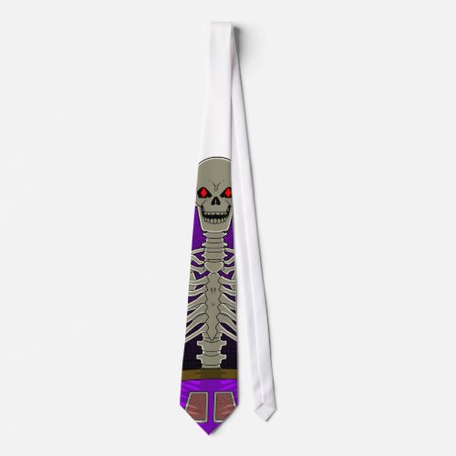 Skeleton Poker Flip Neck Tie