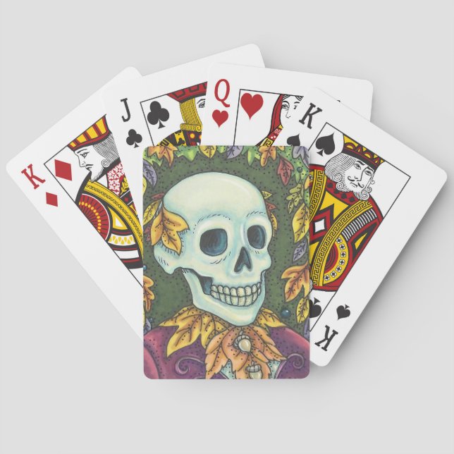 SKELETON PORTRAIT, HALLOWEEN SKULL DECK OF CARDS (Back)