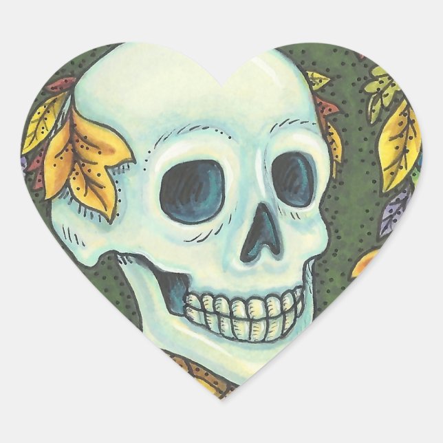 SKELETON PORTRAIT, SKULL HALLOWEEN STICKERS SHEET (Front)