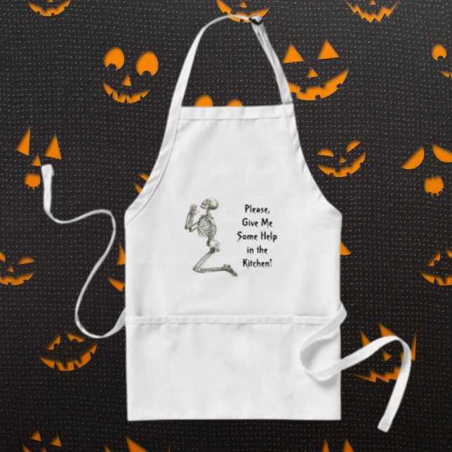 Skeleton Praying Halloween Apron (Skeleton Praying Halloween Apron)
