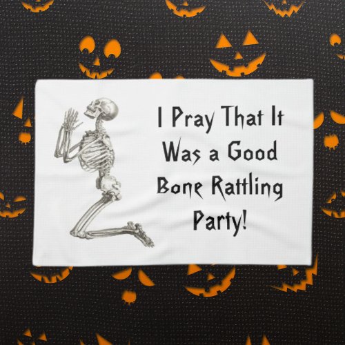 Skeleton Praying Halloween Kitchen Towel